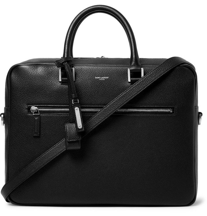 Photo: SAINT LAURENT - Full-Grain Leather Briefcase - Black