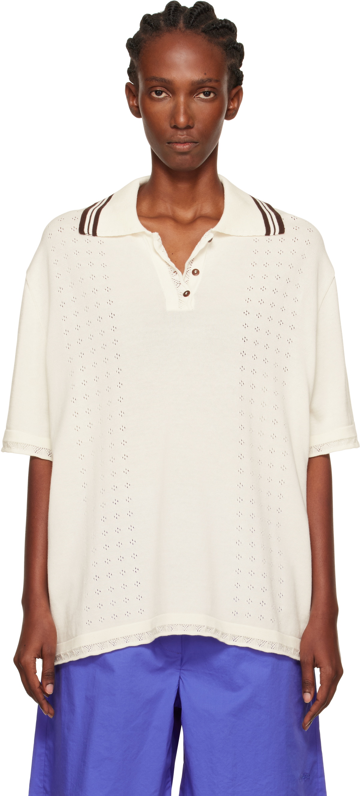Cordera White Organic Cotton Pointelle Polo