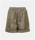 Gucci GG printed silk twill shorts