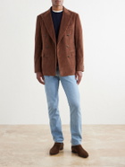 Canali - Capri Double-Breasted Cotton-Corduroy Blazer - Brown