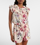 Ulla Johnson Eleonore floral ruffled silk crop top
