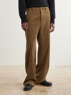 Jil Sander - Wide-Leg Cotton-Corduroy Trousers - Brown