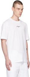 Hugo White Embroidered T-Shirt