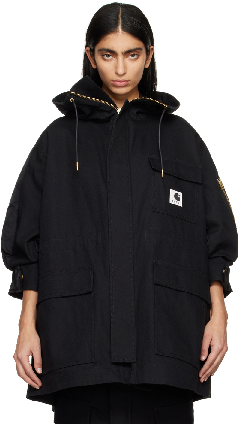 sacai Black Carhartt WIP Edition Coat Sacai sacai Black Carhartt WIP Edition Coat Sacai
