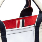 Thom Browne Canvas & Pebble Grain Leather Lined Tote