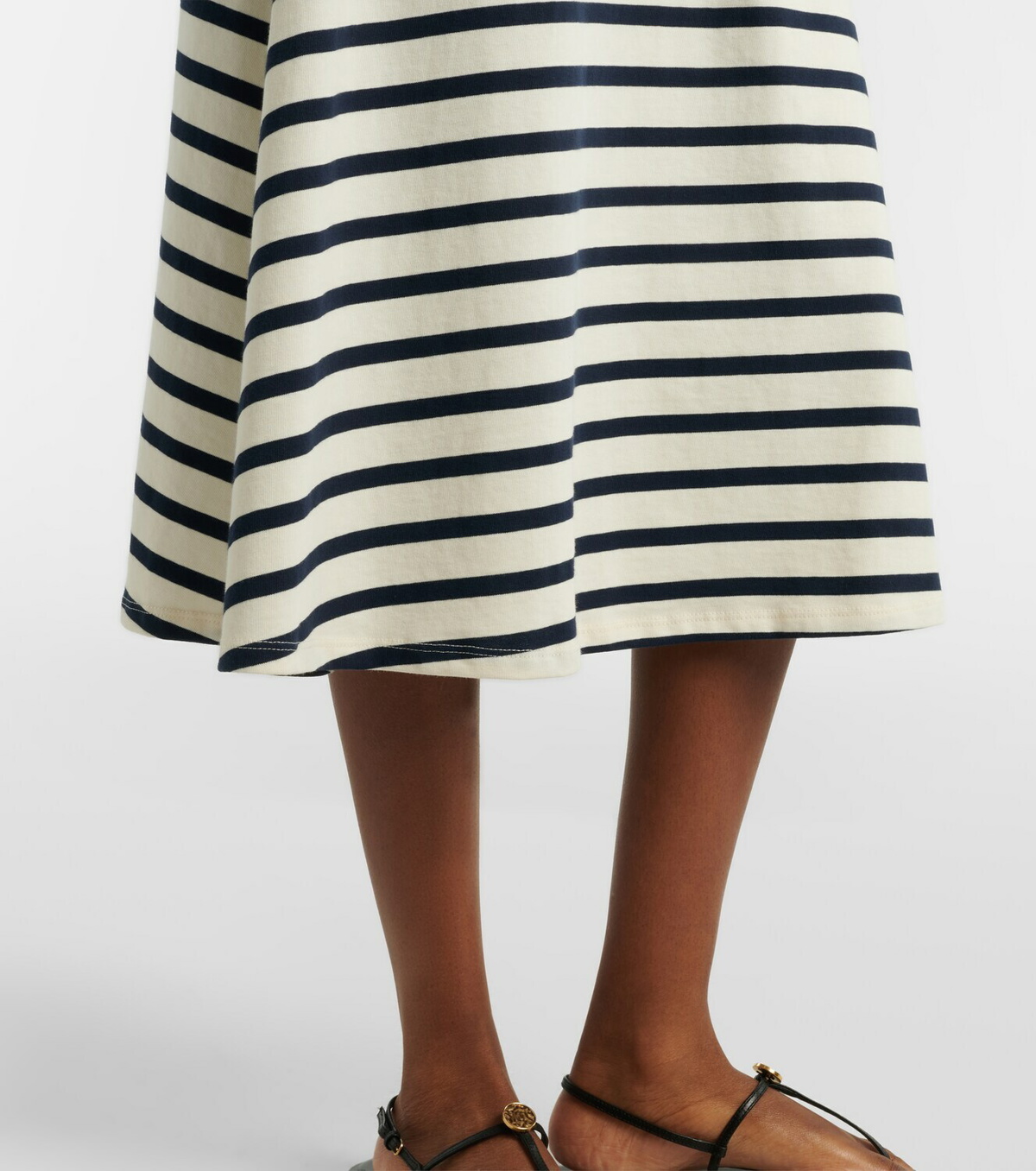 Frame Sea Breeze striped cotton polo dress