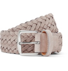 Loro Piana - 4cm Woven Suede Belt - Neutrals