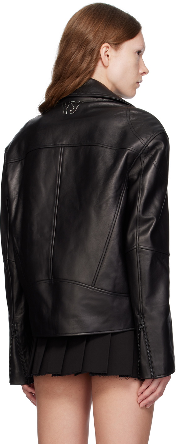 ジャケット・アウター Open YY Black Biker Jacket Open YY Black Biker Jacket