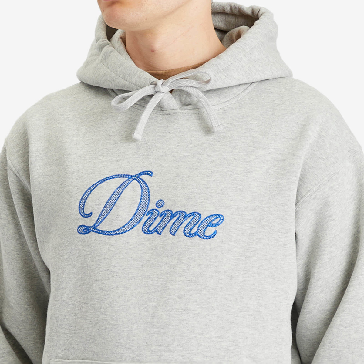 Dime Men's Cursive Logo Hoodie in Heather Gray Dime