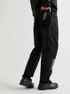 Adish - Makhlut Tapered Embroidered Cotton-Twill Trousers - Black