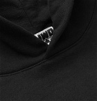 Y,IWO - Printed Fleece-Back Cotton-Jersey Hoodie - Black