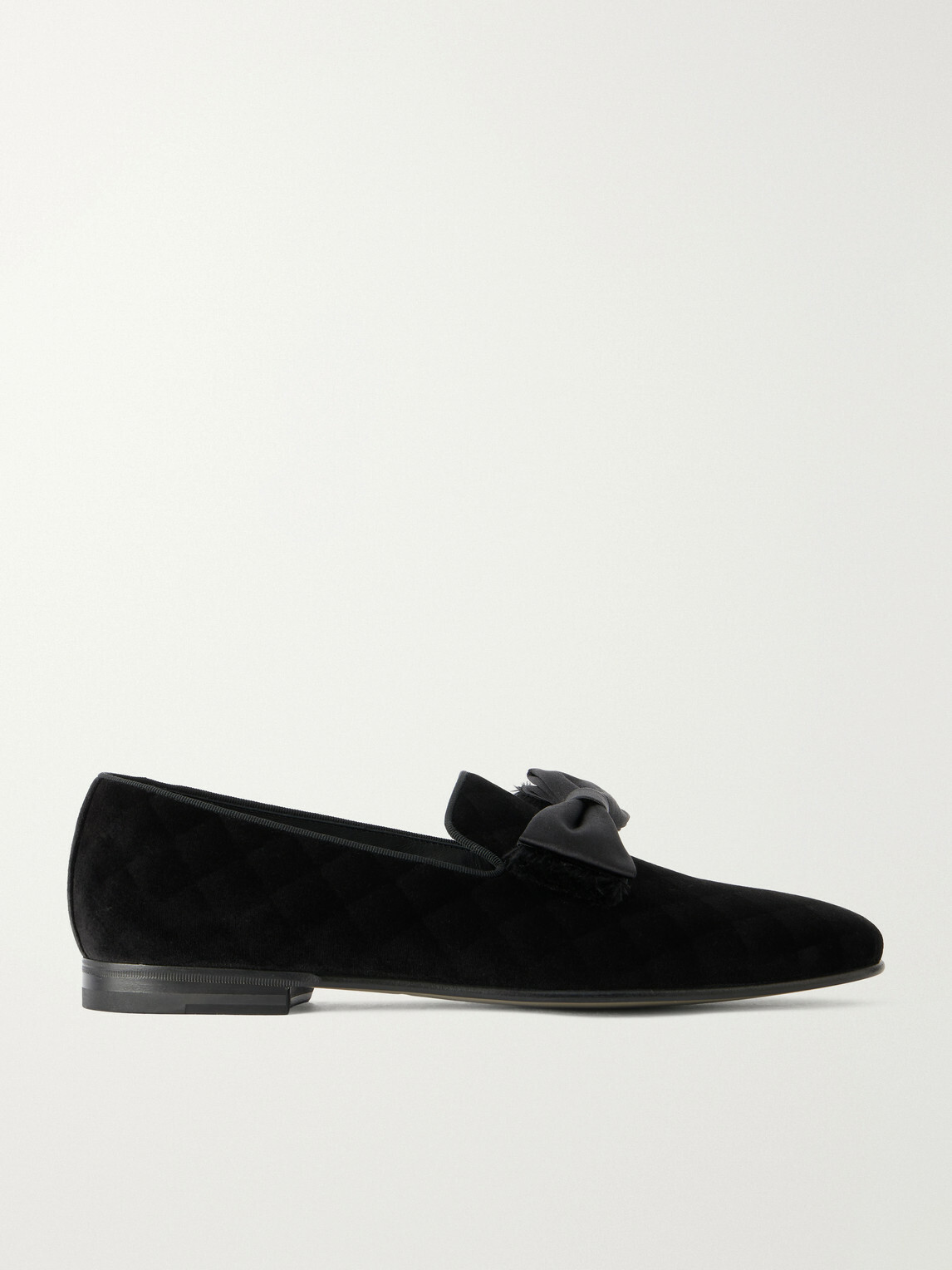 Manolo Blahnik - Rufus Bow-Detail Quilted Velvet Loafers - Black