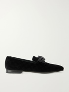 Manolo Blahnik - Rufus Bow-Detail Quilted Velvet Loafers - Black