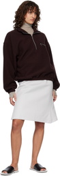 Rier Off-White Gabardine Inox Rustic Midi Skirt