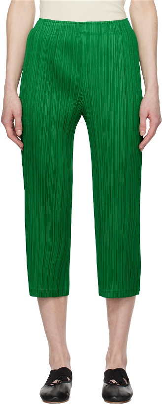 Photo: PLEATS PLEASE ISSEY MIYAKE Green Thicker Bottom 2 Trousers
