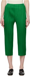 PLEATS PLEASE ISSEY MIYAKE Green Thicker Bottom 2 Trousers