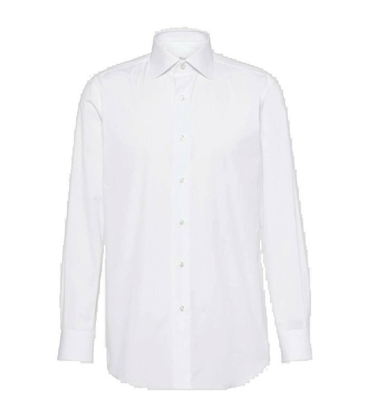 Photo: Brioni Cotton-blend poplin shirt