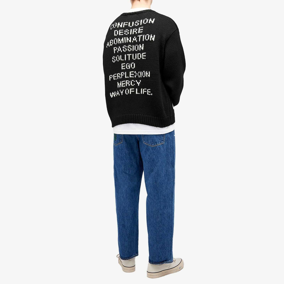 WTAPS DESIGN CREW NECK 05 SWEAT スウェット WTAPS Men's 05 Intarsia Motif Sweater in Black WTAPS