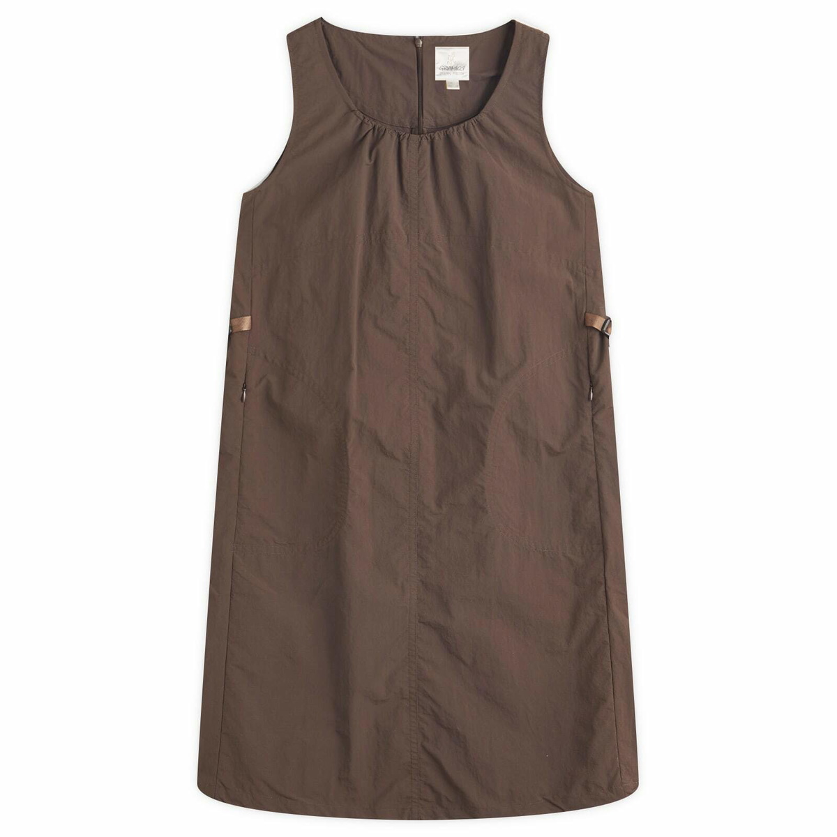Gramicci Women's Nylon Midi Dress in Deep Brown