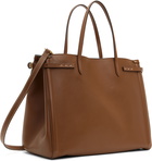 Valentino Garavani Brown Antibes Medium Calfskin Shopping Tote
