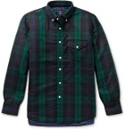 J.Press - Quilted Checked Wool-Blend Overshirt - Blue