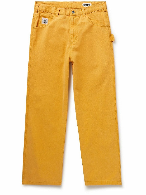 Photo: BODE - Knolly Brook Straight-Leg Cotton-Twill Trousers - Yellow