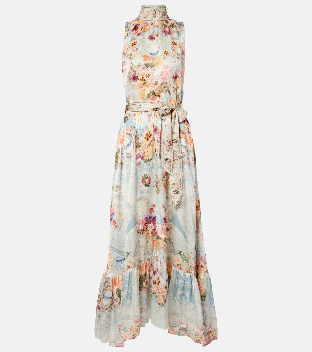 Camilla Embellished floral silk maxi dress