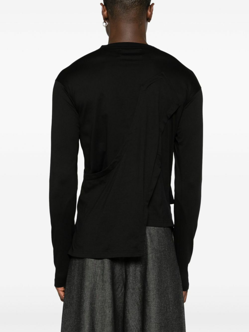 MLGA Black Asymmetric Cotton T-Shirt