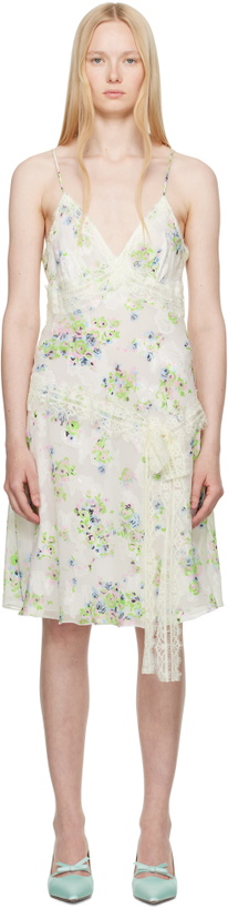 Photo: Anna Sui Off-White Rosies Posies Chiffon Romantic Lace Slip Dress
