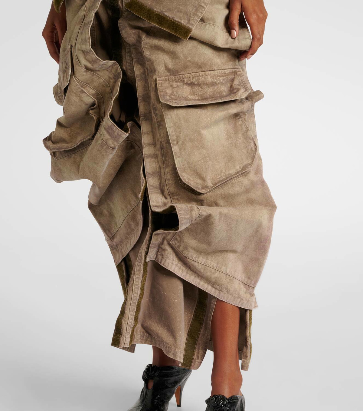スカート Y/Project Maxi Cargo Skirt In Brown Cotton Y/project Maxi Cargo Skirt In Brown Cotton In Pink | ModeSens