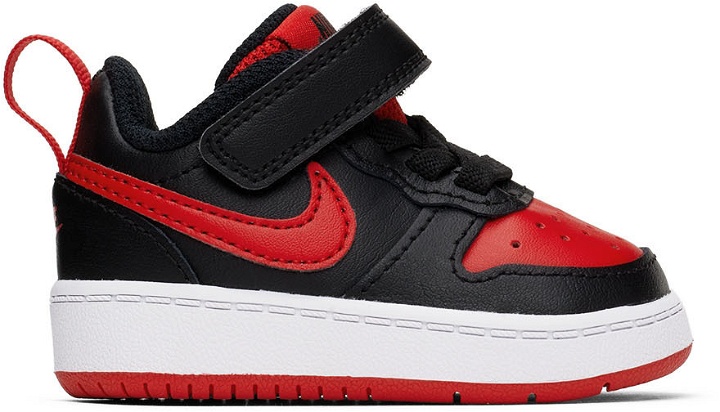 Photo: Nike Baby Black & Red Court Borough Low 2 Sneakers