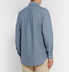 Drake's - Button-Down Collar Cotton-Chambray Shirt - Blue