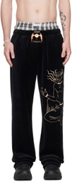 Raga Malak Black Embroidered Lounge Pants