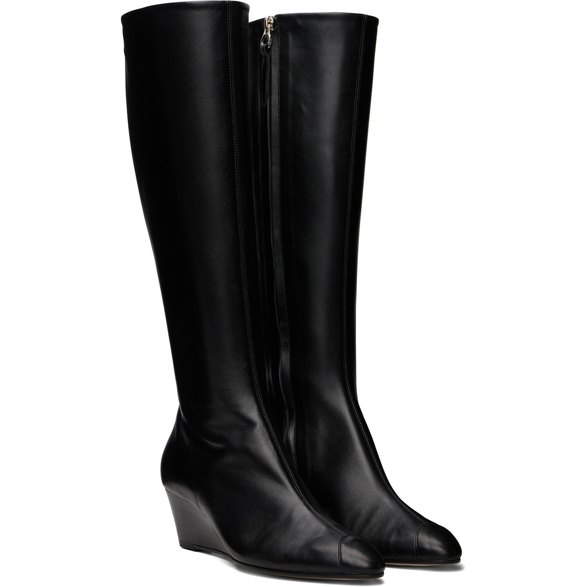 Aeyde Black Hana Cap Nappa Leather Tall Boots