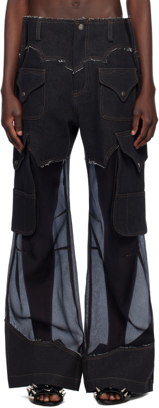 Photo: Andersson Bell Black Sheer Denim Cargo Pants