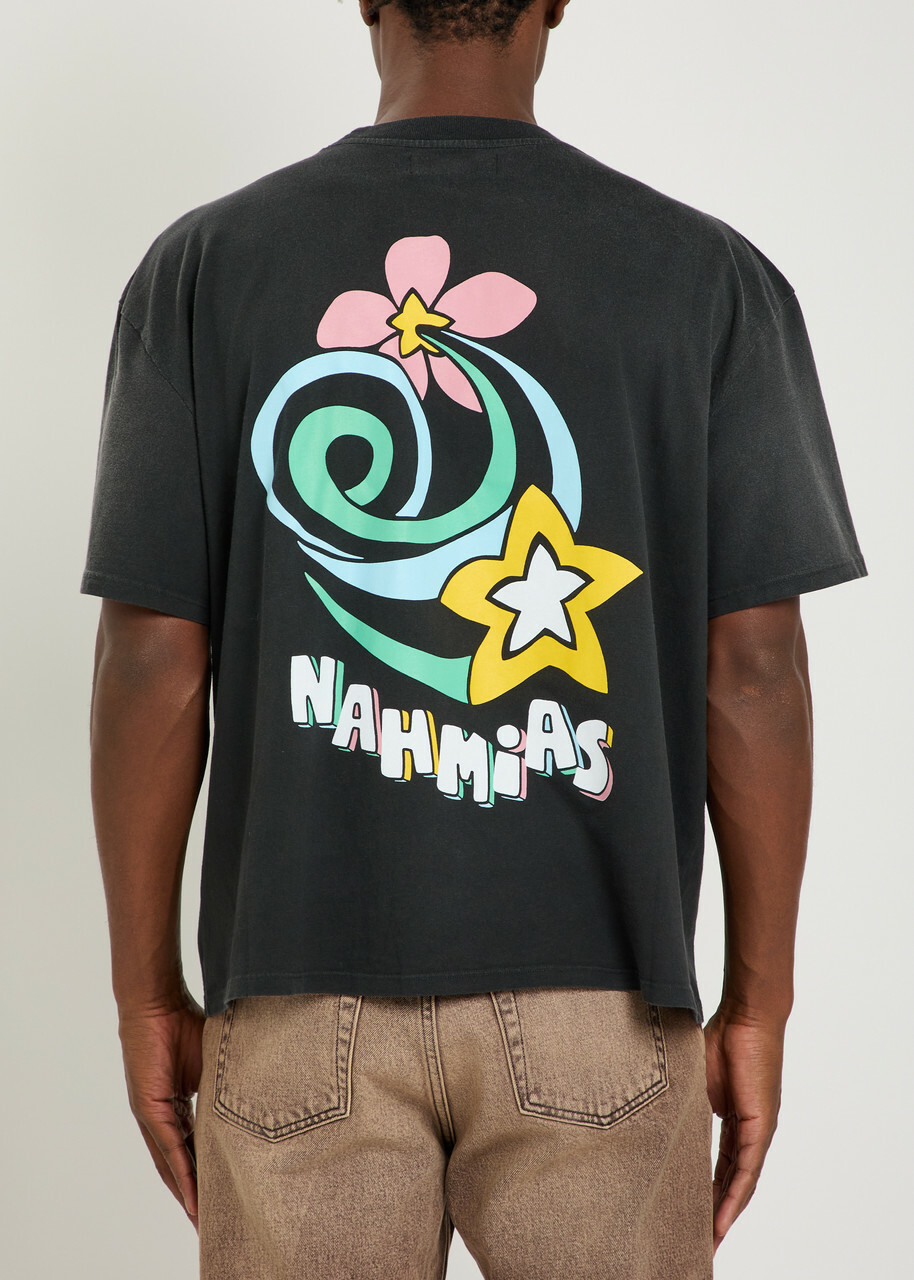 Nahmias Swirl Star Printed Cotton T-shirt Black