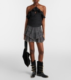 Marant Etoile Jocadia polka-dot ruffled cotton shorts