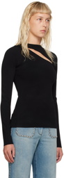 Victoria Beckham Black Cutout Long Sleeve T-Shirt