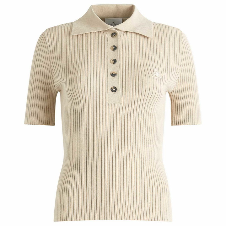 Photo: Courrèges Women's Courrges Knit Polo Top in Cappuccino