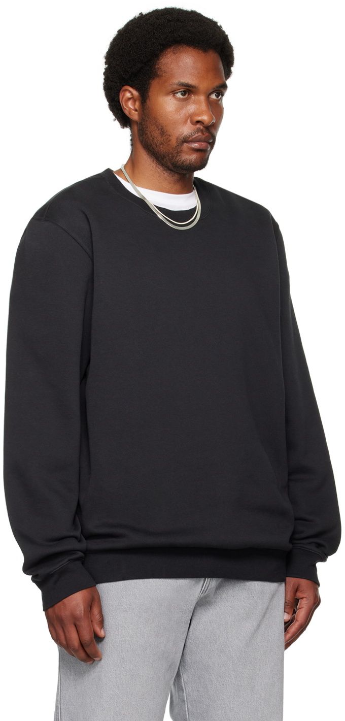 SKIMS Black Fleece Lounge Crewneck Sweatshirt