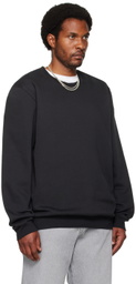 SKIMS Black Fleece Lounge Crewneck Sweatshirt
