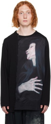Yohji Yamamoto Black Printed Long Sleeve T-Shirt