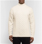 Dunhill - Cable-Knit Merino Wool Mock-Neck Sweater - Men - Cream