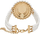 Casablanca Gold Cameo Pearl Bracelet