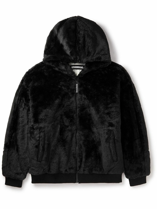 Photo: Neighborhood - Padded Faux Fur Hooded Jacket - Black