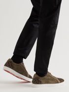 Christian Louboutin - Seavaste 2 Orlato Studded Suede Sneakers - Brown