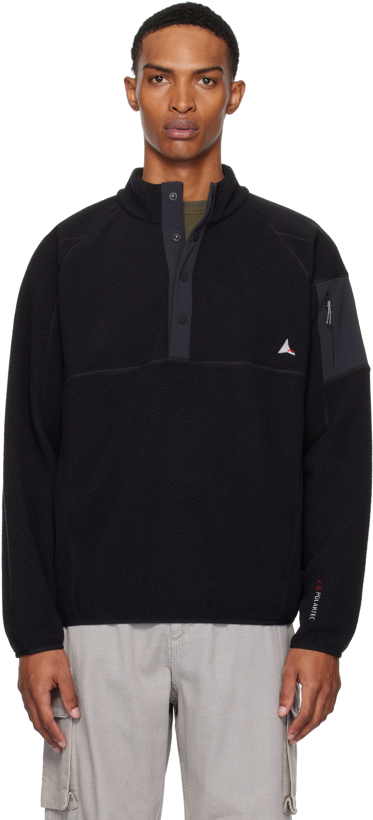 ROA Men's Jersey Half Zip Sweat in Ecru ROA