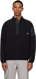 ROA Black Polartec Fleece Button Up Sweater