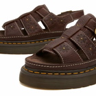 Dr. Martens Women's Wrenlie Open FL Sandal in Dark Brown Grizzly
