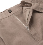 Ermenegildo Zegna - Cotton and Linen-Blend Trousers - Brown